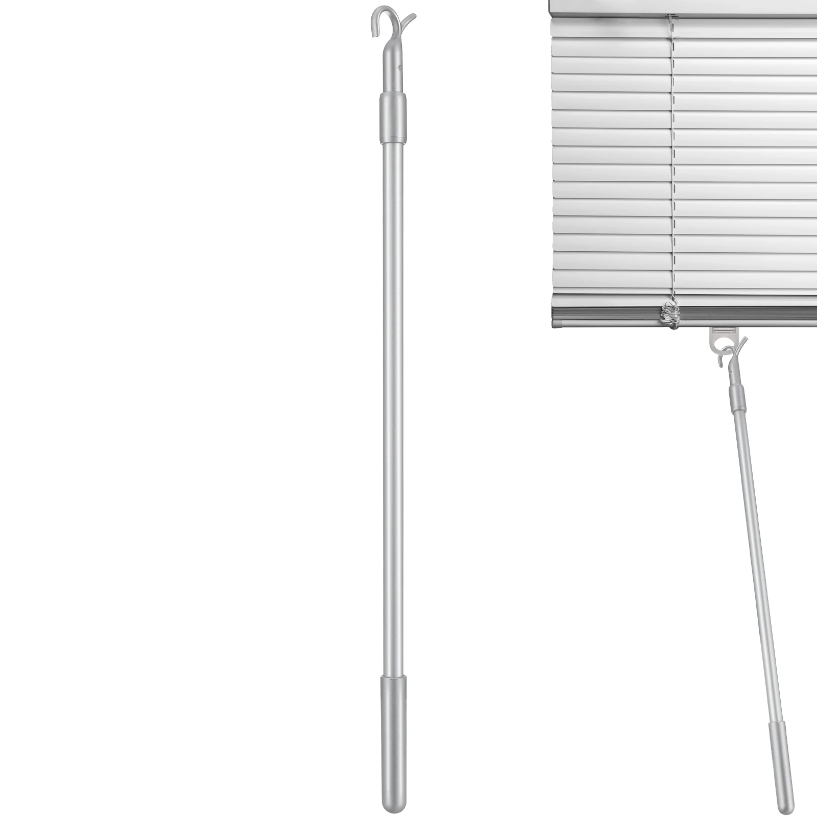 

24 Inch Aluminum Alloy Curtain Telescopic Rod 60cm Venetian Blinds Pull Rod Hanging Rods Silver Shutter Opener Accessories