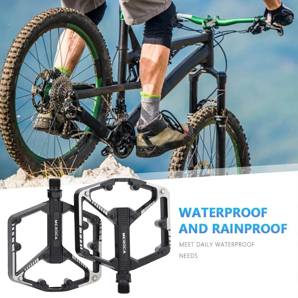 

Прочные велосипедные педали MEROCA, сверхлегкие нескользящие велосипедные педали с плоскими подшипниками, герметичные велосипедные педали с подшипниками DU из алюминиевого сплава