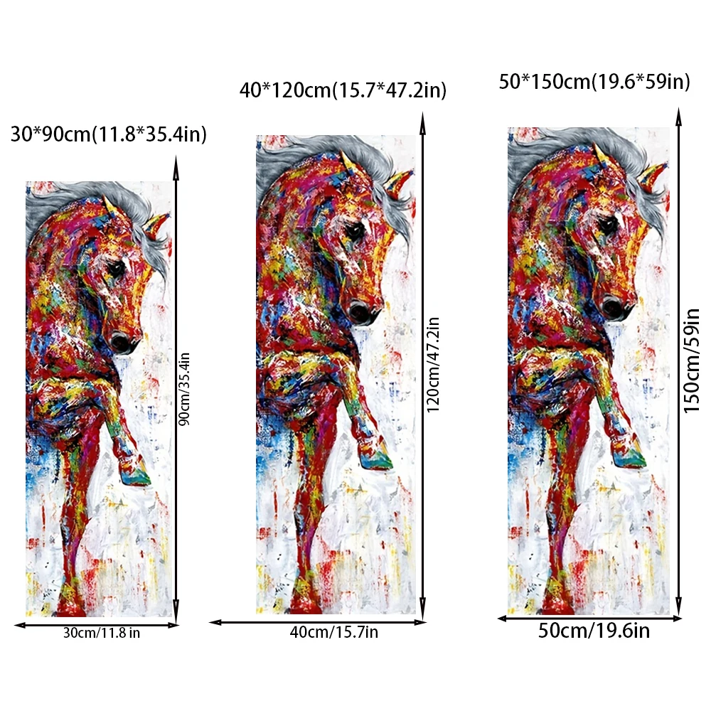 Modern Vintage Animal Wall Art Colour Abstract Horse HD Canvas Print Poster Home Living Room Bedroom Decorative Painting