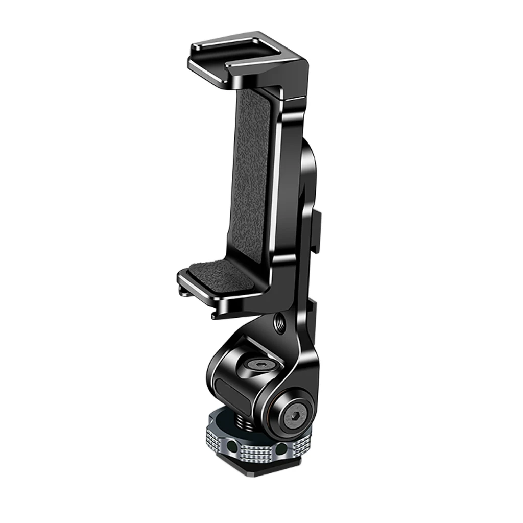 Vertical Metal Phone Holder Clamp with 3 Cold Shoe 360° Rotatable Tripod Mount for Iphone Android Smartphone Tripod Adapter image 2