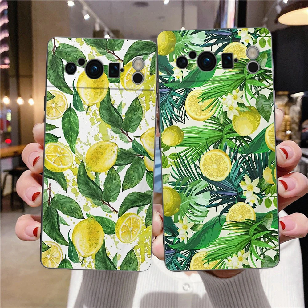 Mediterranean Lemon Phone Case Cover for Google Pixel 8 7 6 7A 6A Pro 5G Shockproof Silicone Soft 8 Pro 5G Shell Capas Coque Bag