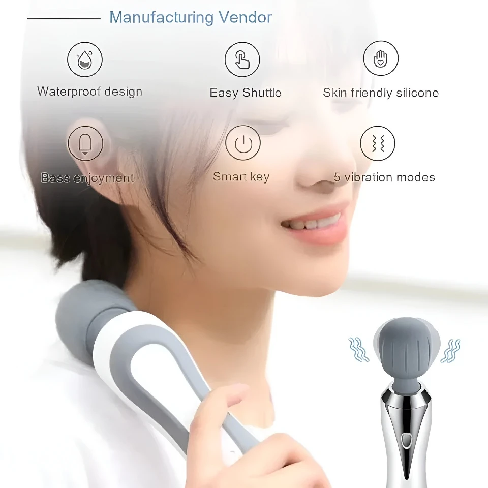 Personal Hand Held Full Body Vibrator Massage Wand For Muscles Relaxation Electronic Deep Tissue Wand Electric Massager