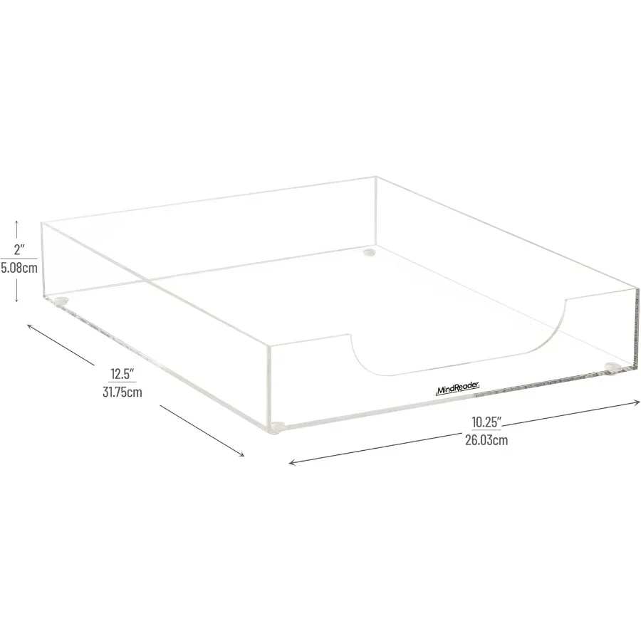 منظم سطح المكتب من الأكريليك الشفاف الحديث مع صينية ورقية للاستخدام المكتبي، حل فعال لتخزين الملفات مصمم لتنظيم المكتب