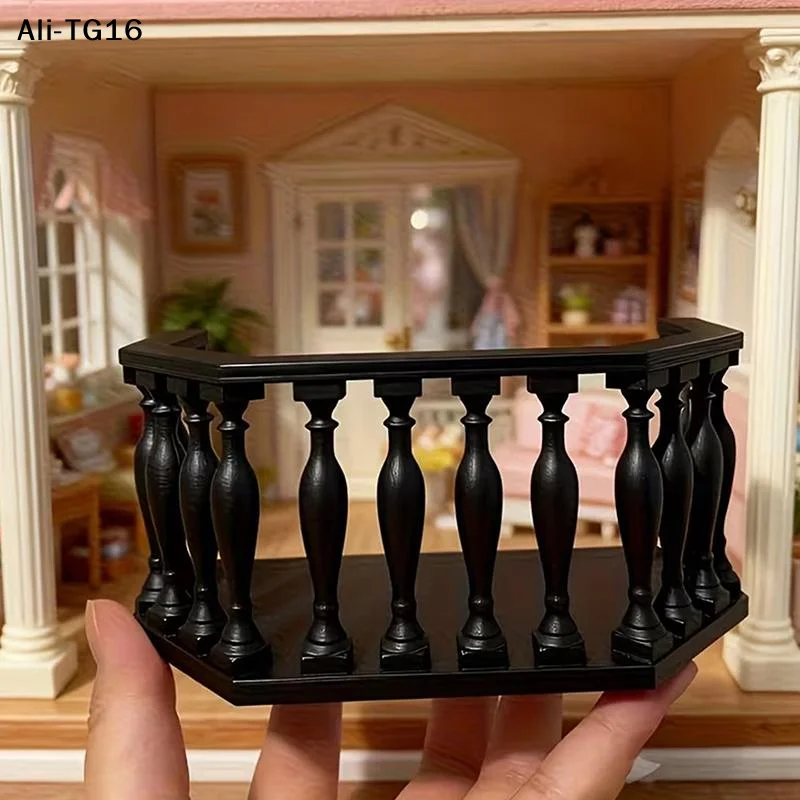 【Y1】Dollhouse Miniature Balcony W/ Railing European Balcony Suitable For Collectors, Miniature Scenes, DIY Dollhouse Accessories