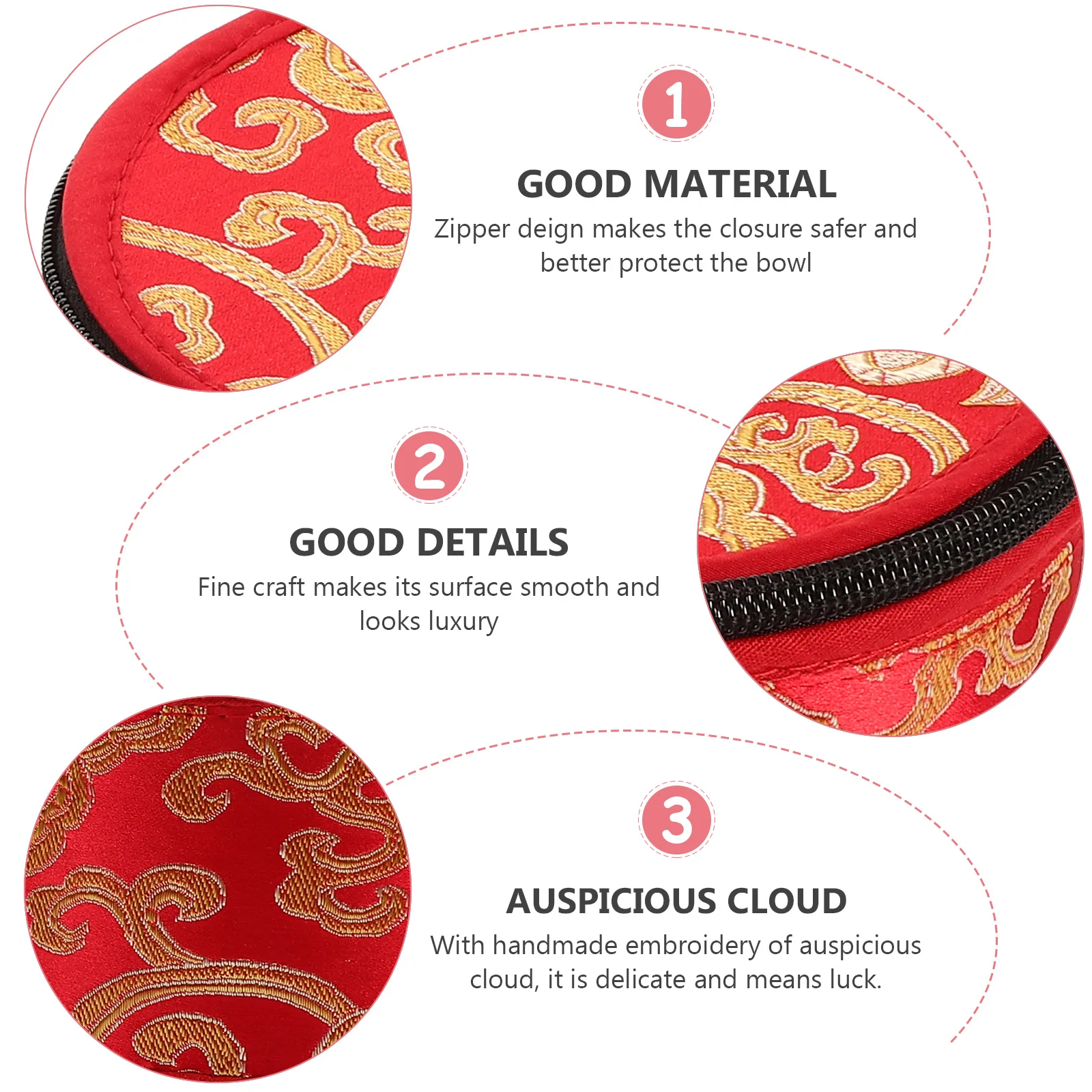 

Meditation Case Handmade Embroidery Zipper Closure Singing Bowl Storage Bag Protective Case For Tibetan Singing Bowl