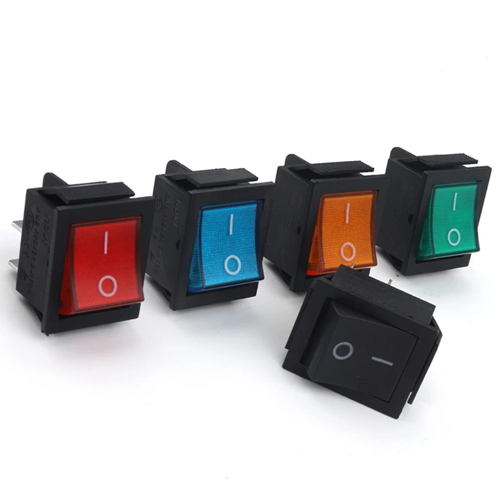 5PCS 2 Position 4 Pin KCD4 Rocker Switch Electrical Equipment 16A 250VAC/20A 125VA Button ON-OFF With Light Power Switches