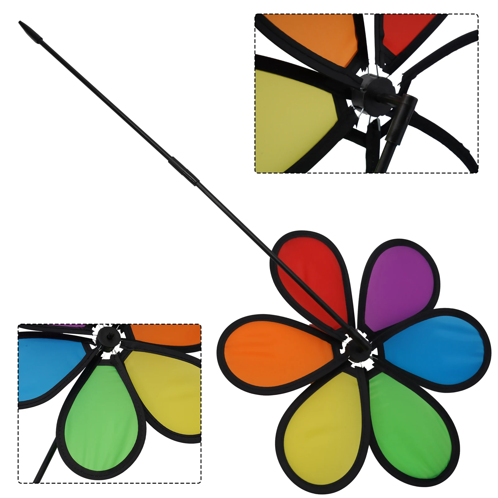 Outdoor Ornaments Flower Windmill Cute Gifts Fabric Windmill Six-coloured 1pc Garden Decoration Garden Supplies