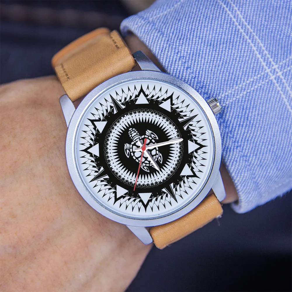 Orologio da uomo souvenir con design tartaruga in oro rosa, orologio da regalo, unisex, personalizzato, con quadrante nero argento da 45/38 mm