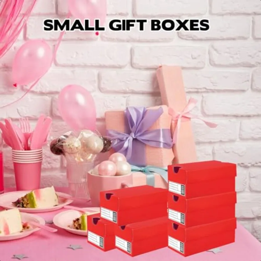 Paquete de 24 Mini cajas de zapatillas para recuerdos de fiesta, Mini cajas de regalo para zapatos de 4,7x2,5x2 pulgadas, para dulces, aperitivos, deportes, caja de regalo pequeña