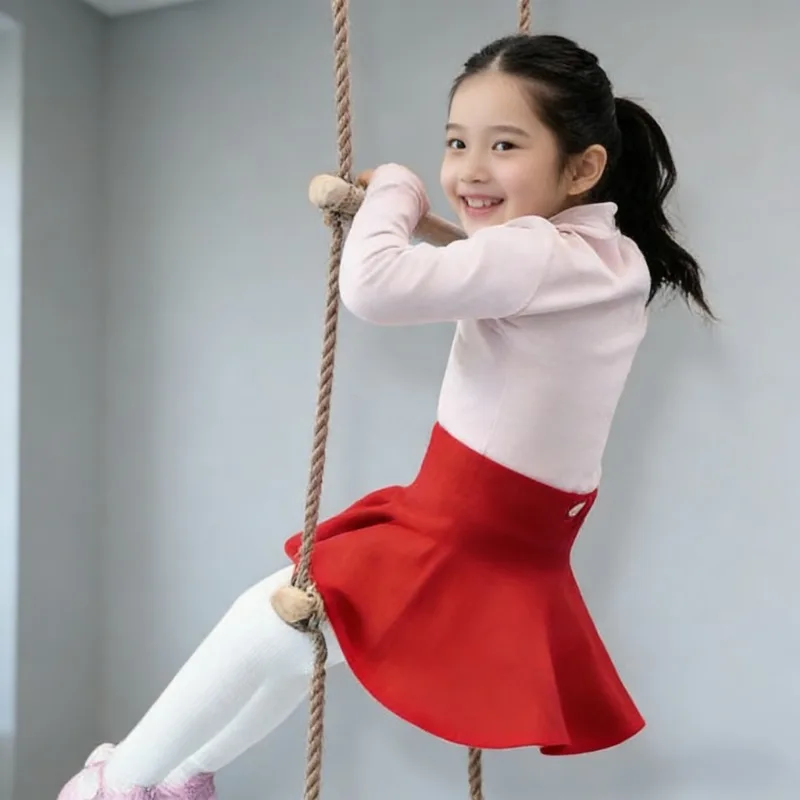 ของเล่นออกกำลังกายสำหรับเด็ก บันไดเชือกไม้ หลายขั้น ของเล่นปีนป่ายกลางแจ้ง กิจกรรมฝึกฝน ปลอดภัย ของเล่นเชือกสวิง หมุนได้