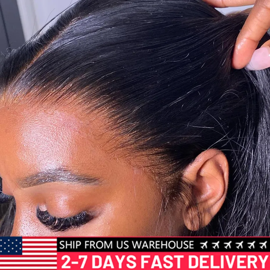 30 Inch 180 Density Bone Straight 13x4 Lace Front Human Hair Wigs For Black Women Brazilian 13x6 HD Transparent Lace Frontal Wig