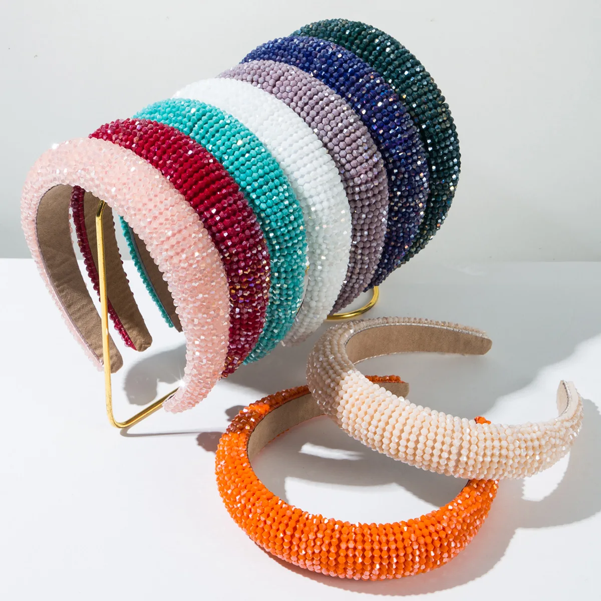 

Fashion Baroque Crystal Headband Handmade Beaded Daily Versatile High Cranium Headband Hair Accessories