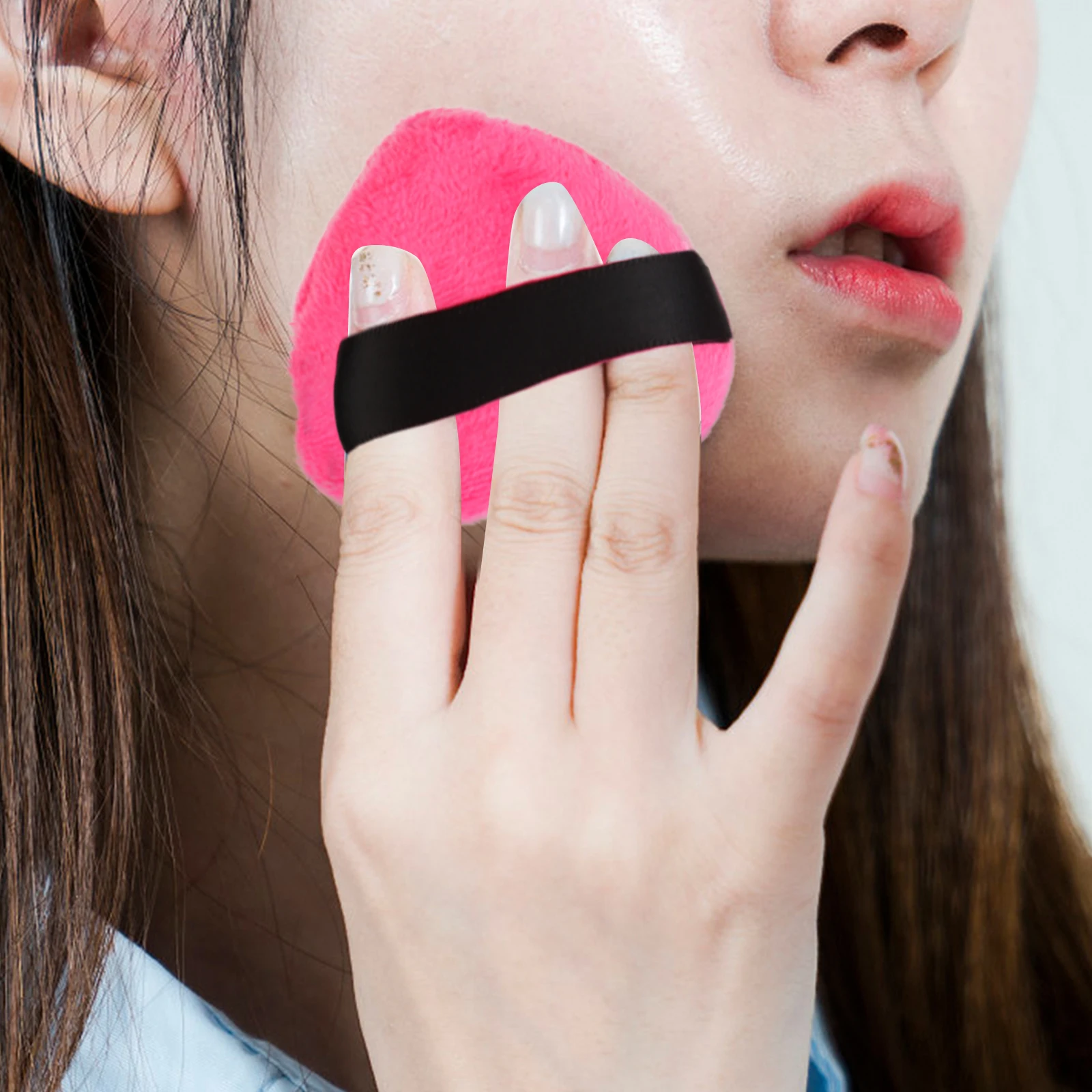 8 個のハート型パウダーパフフェイシャルメイクアップパフクッションルースミネラルボディパウダー用軽量コンパクトトラベルフェイス