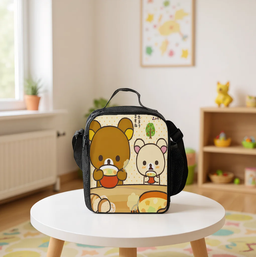 

HOT Rilakkuma Student Waterproof Lunch Bag-Insulated Lunch Box-Reusable Lunch Tote for Boys Girls