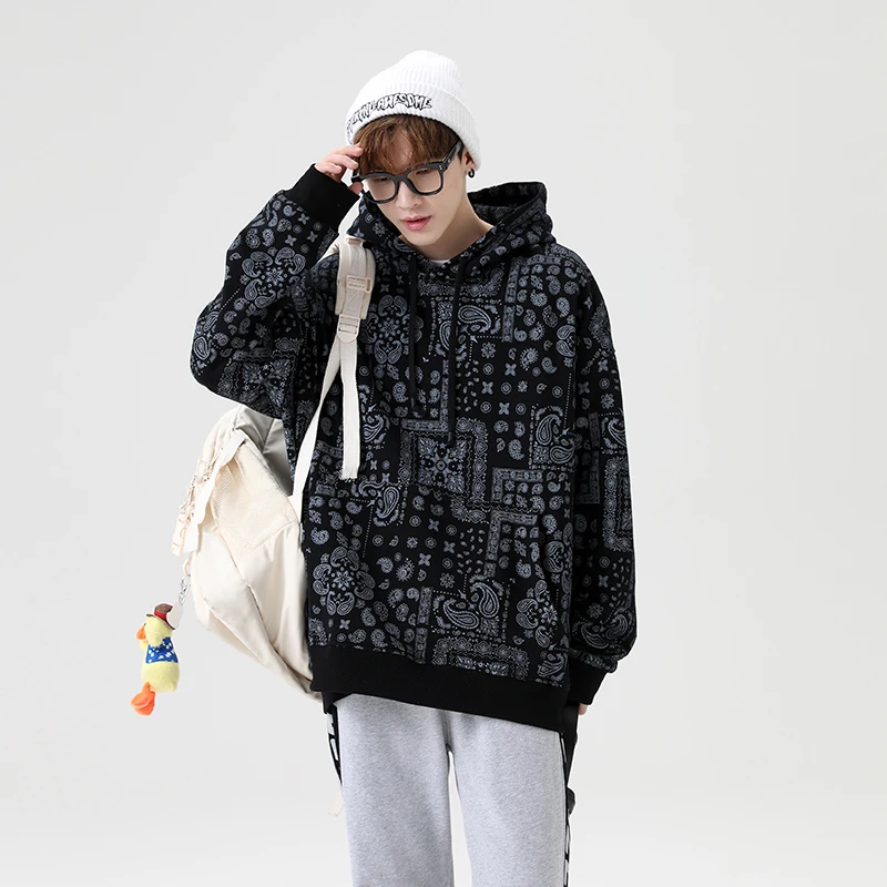 

Harajuku Hoodies Men Casual Cotton Retro Pullover Oversized Teenagers 2022 Spring New High Quality Streetwear Print Sweatshirts