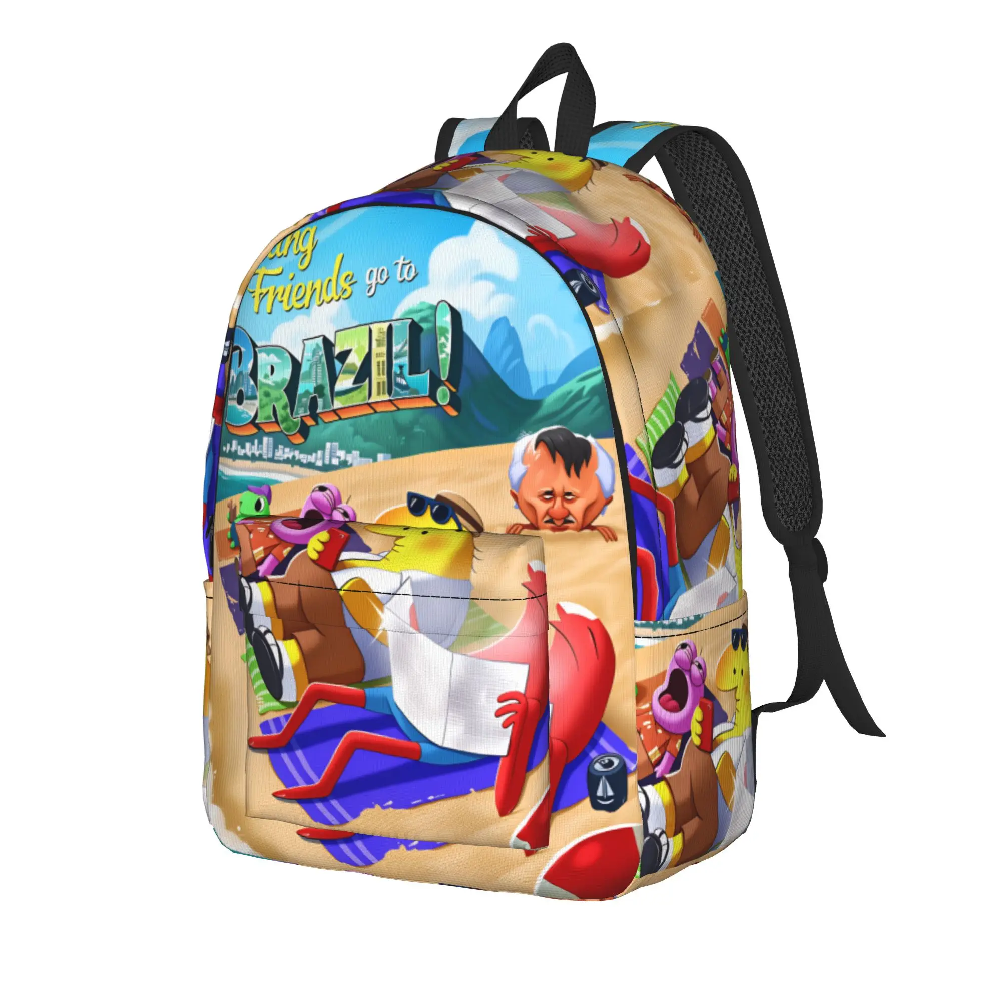 Smiling Friends Pim And Charlie Backpack  Outdoor Backpacks Female Kawaii School Bags Custom Big Rucksack