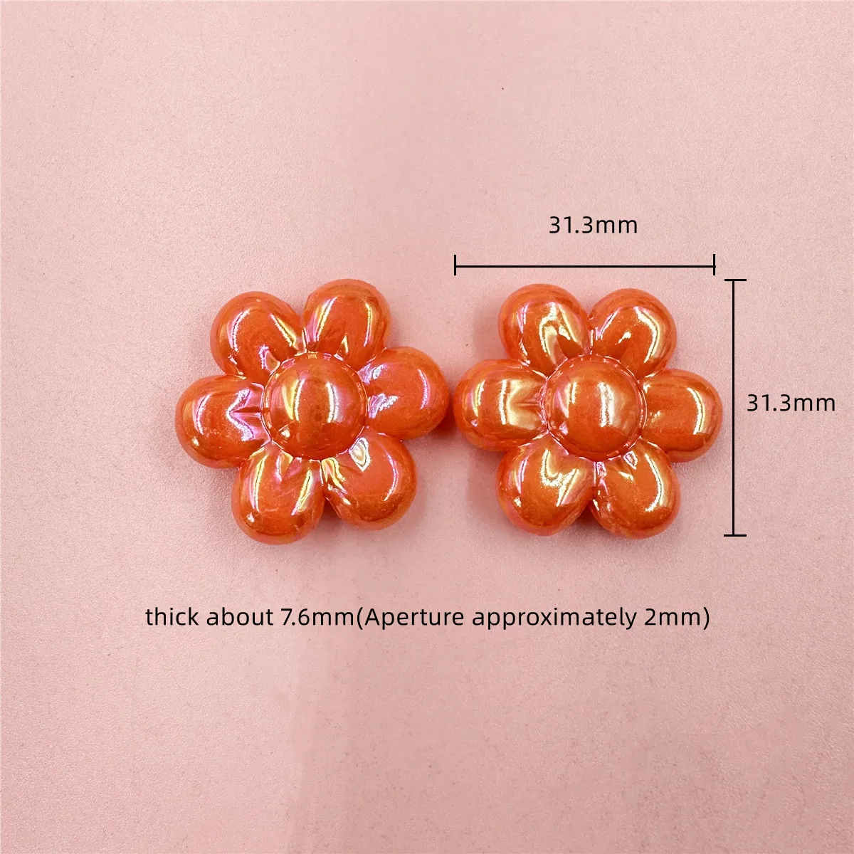 5pcs 31.3mm Flower Beads Loose Beads Mix Candy Colors Bracelet Handcrafted DIY For Jewelry Making Accessories Acrylic Necklace