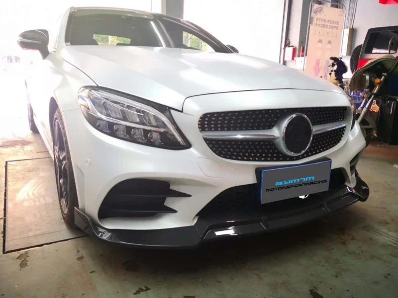 B Style Carbon fiber Bumper Front lip For Benz C Class W205 C180 C260 C300 2019UP