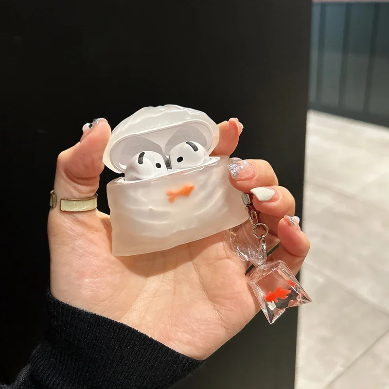 Bag with Goldfish Case for HUAWEI FreeBuds 4 4e 4i 5 5i 6i Cover for HUAWEI Free Buds Pro2 Pro3 Pro4  SE2 SE3 Free Clip FreeClip