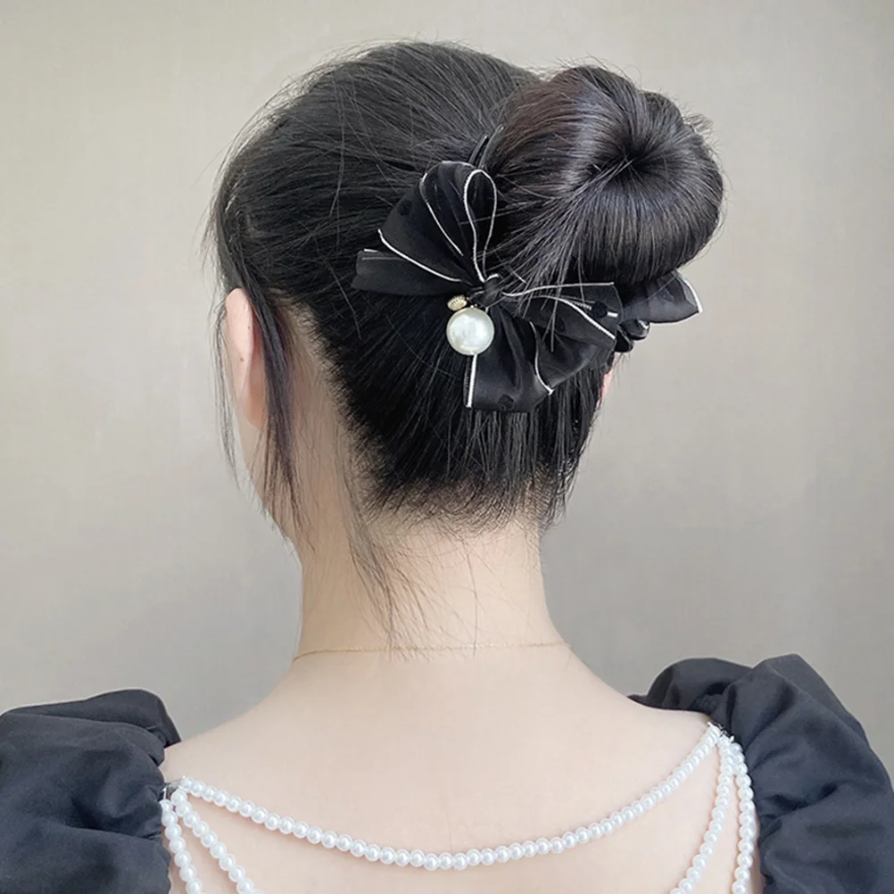 

2Pcs Premium Bow Hair Jaw Clips Pearl Adorned Long Lasting Accessories for Women Girls Various Events Hair Clips