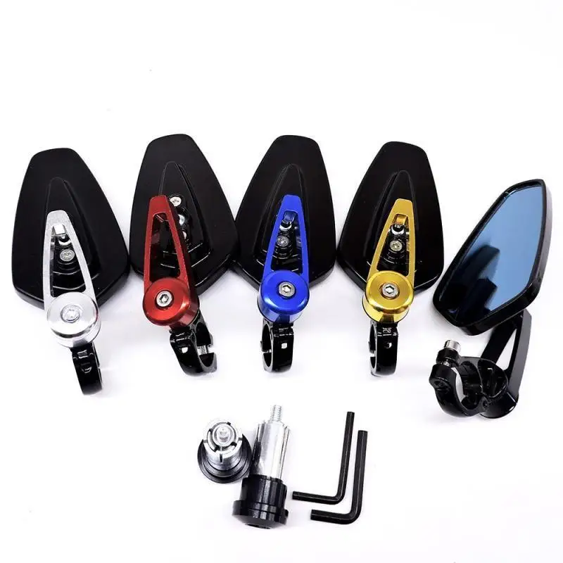 1 Pair Aluminum Alloy Motorcycle Rearview Mirrors Universal Scooter Bar End Handlebar Mirror Rear View Mirror Accessories