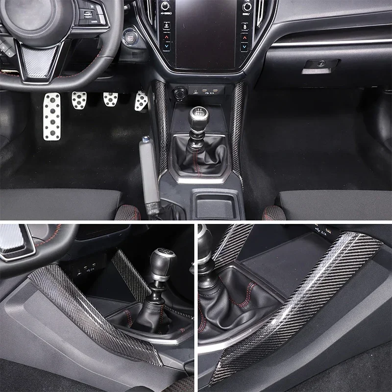 

Real Carbon Fiber Car Center Console Gear Shift Side Trim Strips Decoration Cover Auto Accessories For Subaru WRX STI 2022-2025