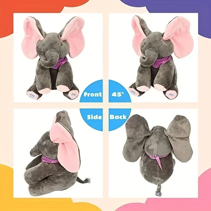 Animated Elephant Toys Plush Singing Elephant with Ears Moving Electric Plush Toy Cute Elephant Stuffed Animal Toy for Baby Gift