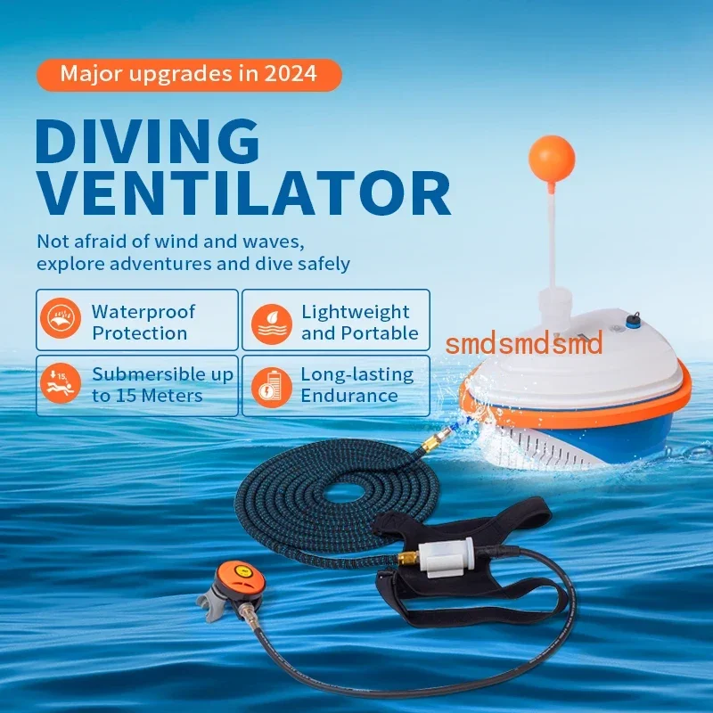Q7 Hot Sale Professional Scuba Snorkel Hookah Swimming 15 Meters Lightweight Breathing Ventilator Air Diving Compressor