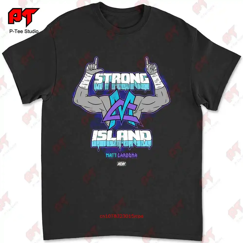 Aew All Elite Wrestling Matt Cardona Strong Island T-shirt V67G