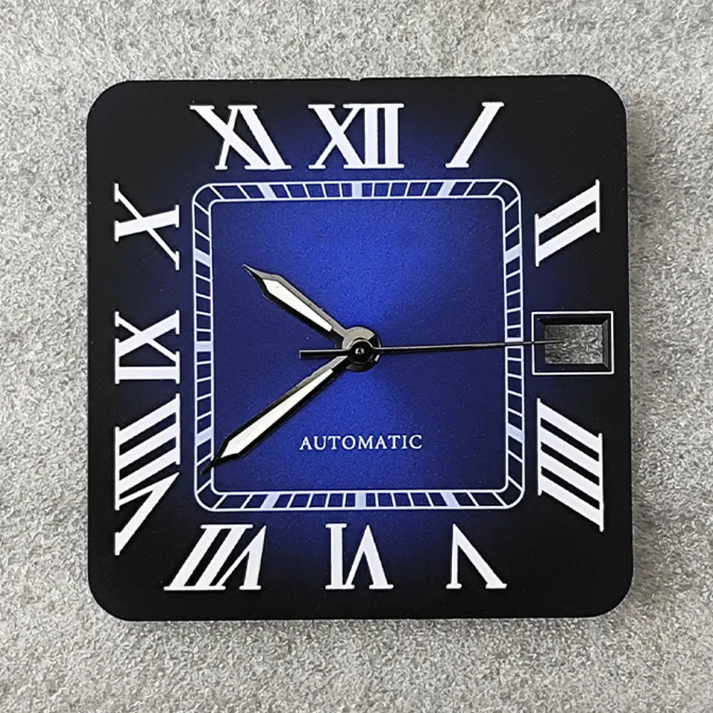 27 مللي متر NH35 الطلب مربع الطلب سان روما ساعة مزدوجة حافظة قابلة للطي مشبك NH35 NH36 ساعة يد تعمل بالحركة اكسسوارات