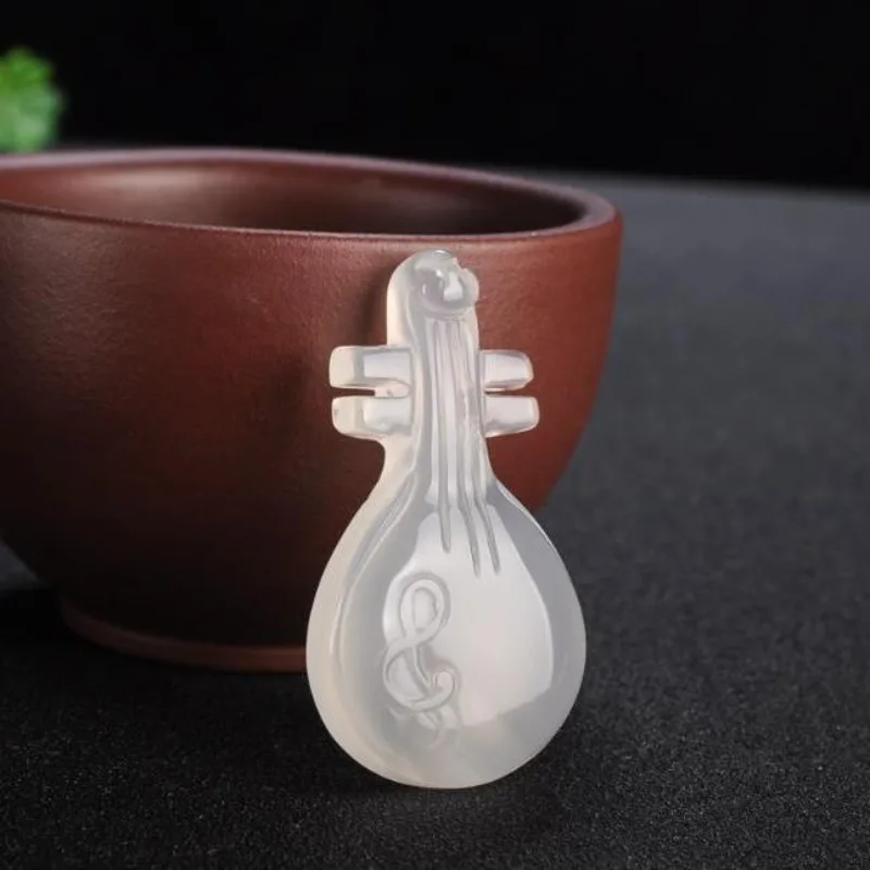 

Подвеска-пипа из белого халцедона ледяного типа, женское модное ожерелье с подвеской