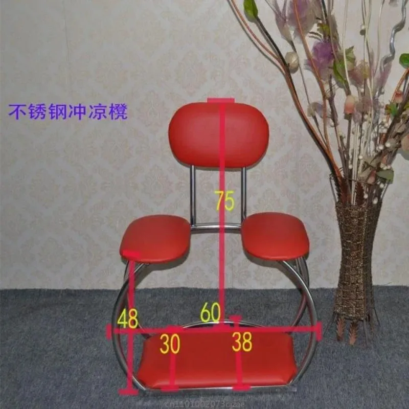 Qinglu bath chair butterfly shower stool European style hotel sauna massage chair elderly bathroom stainless steel bath stool