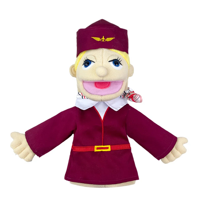 การ์ตูนมืออาชีพหุ่นมือของเล่นตุ๊กตาพนักงานเสิร์ฟปากย้ายสําหรับของขวัญวันเกิดเด็ก