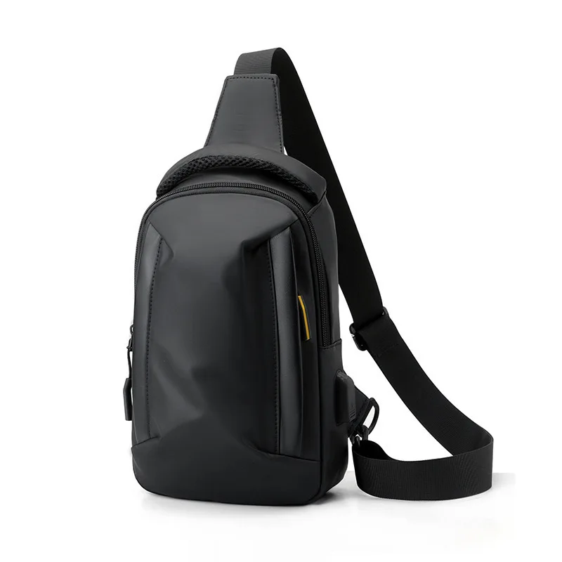 Bolsa de peito antifurto masculina com portal de carregamento USB, mochila crossbody para viagens curtas, mensais, academia, esportes, moto