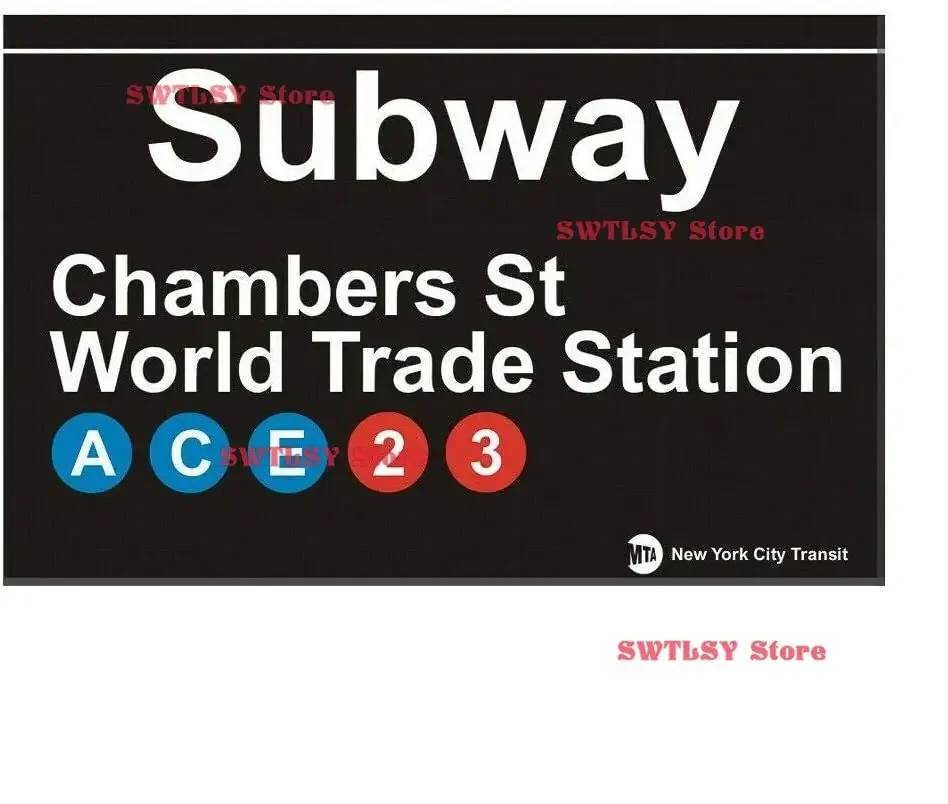 World Trade Center Subway New York City Metal Subway Sign 8x12 inch