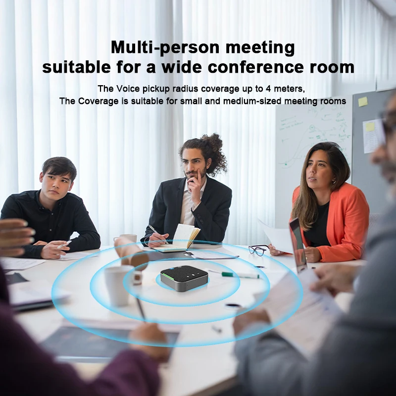 eppfun Bluetooth Speakerphone with Mic, 360° Voice Coverage Conference Microphone for Home Office, Smart Voice Enhance - Image 4