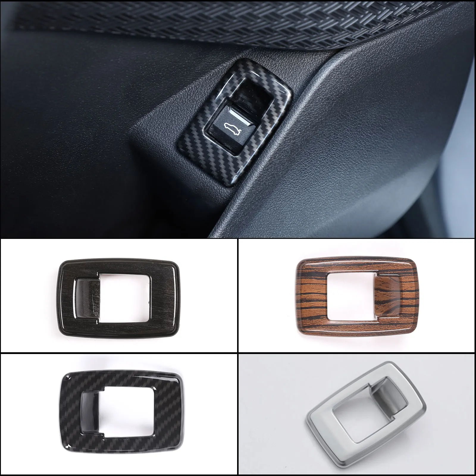 

For BMW iX1 X1 X2 F47 F48 U10 U11 Car Tailgate Switch Frame Button Cover Sticker ABS Carbon Fiber Interior Accessories 1 Pcs