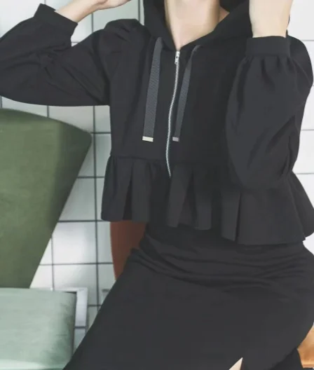 

Japanese Casual Suit Original Spring Autumn New Hooded Zipper Long Sleeve Jacket + Skirt Set Fashion Womens Two Peice Sets