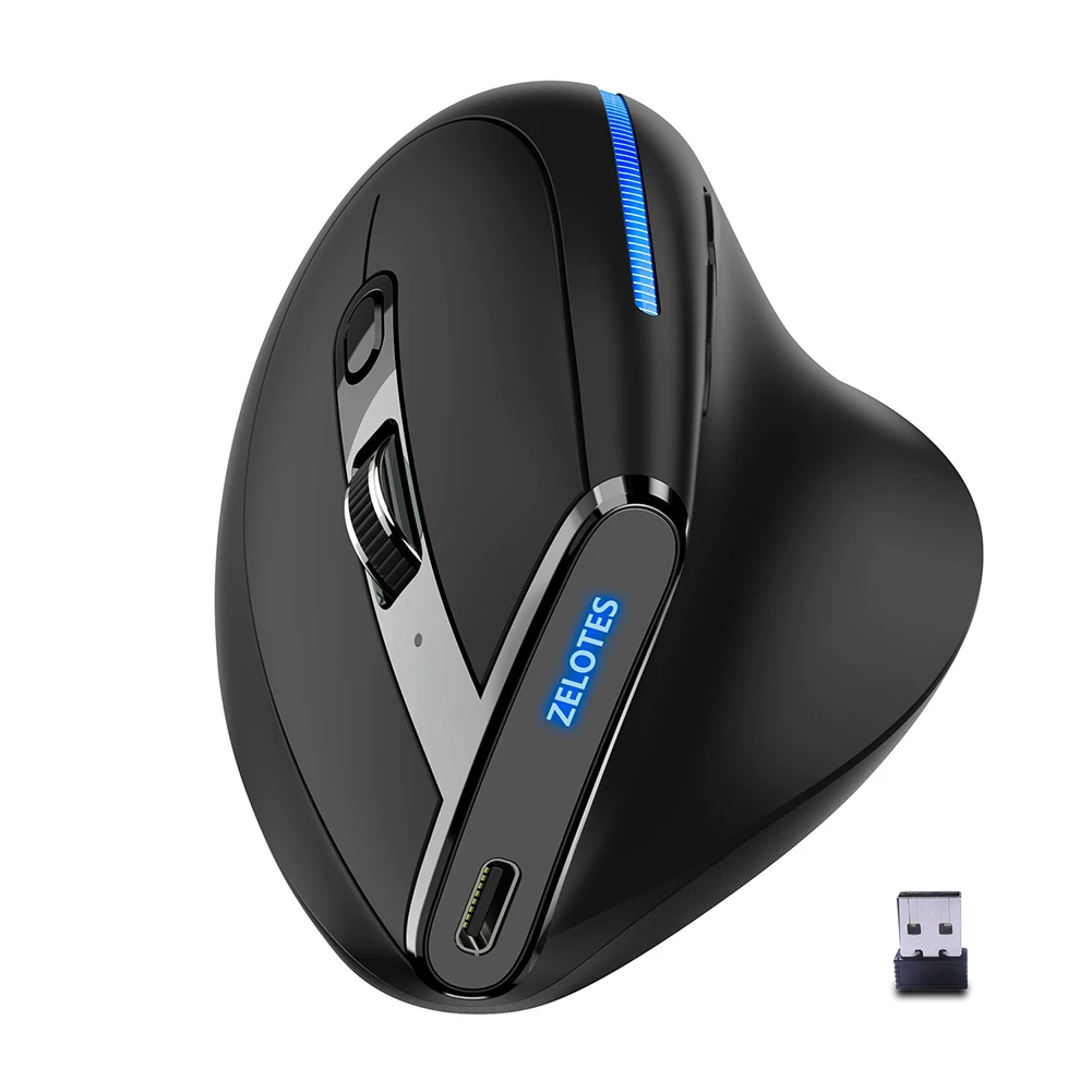 

ZELOTES 2.4G Wireless Mice 6 Buttons F-36A 2.4G Wireless Rechargeable Mouse 2400 DPI Adjustable Computer Accessories