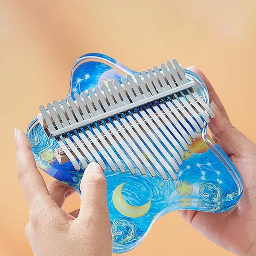 

17 21 Keys Cute Chromatic Kalimbas Acrylic Kalimba Portable Mini Thumb Piano Children Beginners Musical Keyboard Accessories