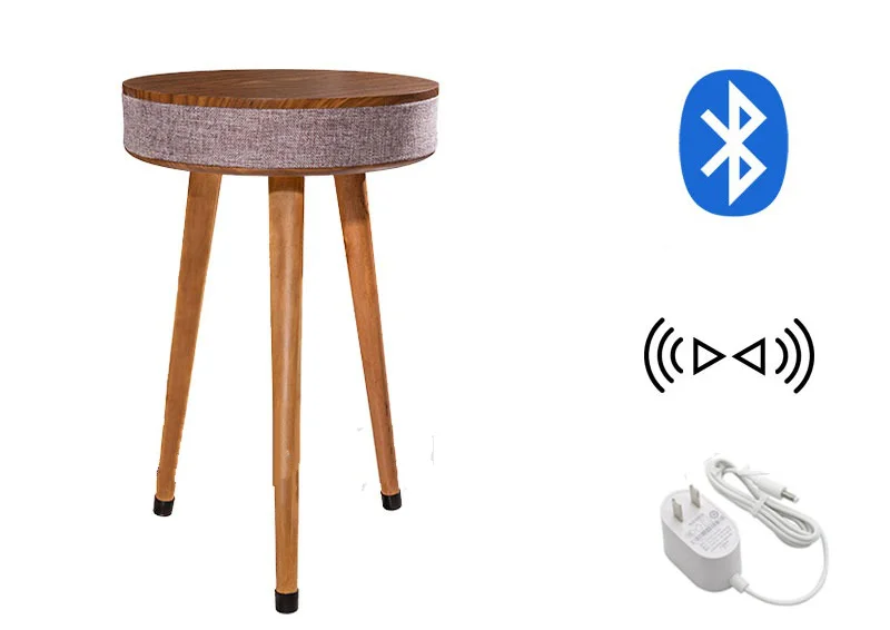 Hot Sale Professional Lower Price Wireless Furniture Smart Beside Table Simple Solid Wood Blue Tooth Speaker Coffee Table