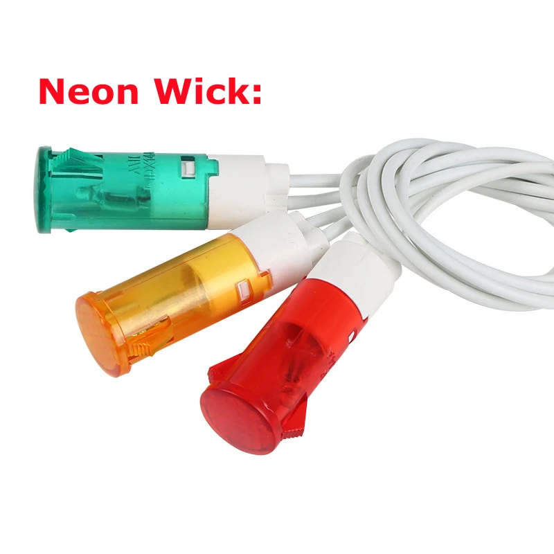 5Pcs lampada di segnalazione montaggio a pannello indicatore al Neon rosso verde giallo luci 220V 12V/24VDC 10mm MDX-11A lampada di segnalazione