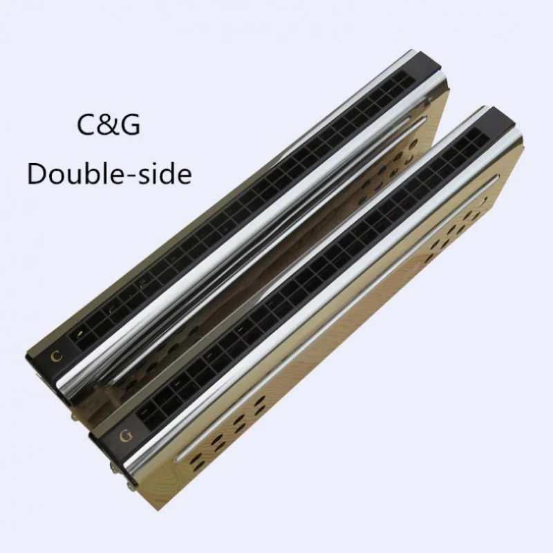 Professional 24 Holes Key of C&G Silver Double-side  Tremolo Harmonica  for Adult Beginner and Children Harmonica Set