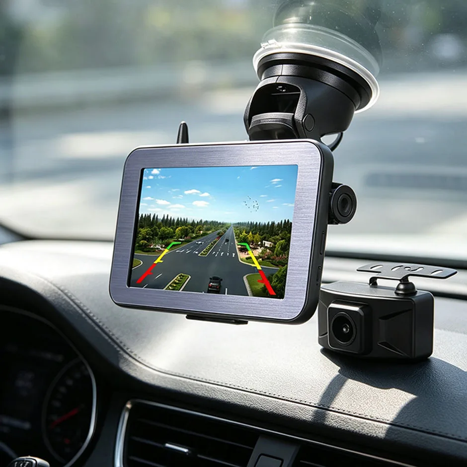 

Wireless Backup Reversing Camera WIFI Rear View 4.3/5Inch HD Parking Monitor AHD1080P for Truck Bus Car Vehicle Night Vision