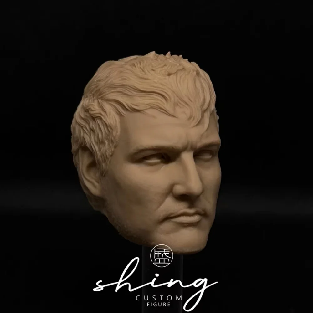 【Unpainted】1/6 Scale Male Soldier Science Fiction TV Series Actor Pedro Pascal Simulation White Head Model For 12''Figure Toys