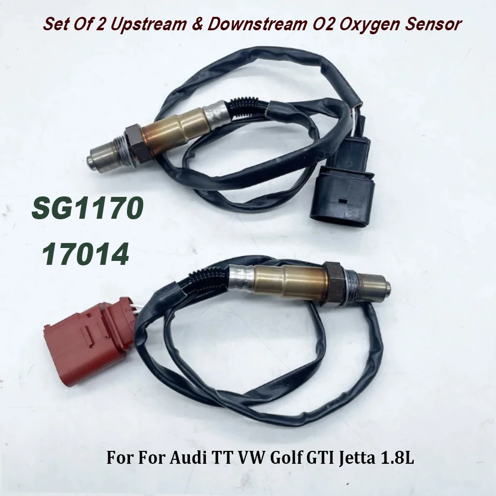 

2PCS Upstream & Downstream O2 Oxygen Sensor SG1170 17014 For Audi TT VW Golf GTI Jetta 1.8L 0258007351 0258007057