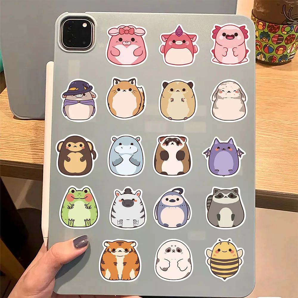 10/30/50PCS Cute Tumbler Style Animals Stickers Funny Decoration Decals Toy Gift for Kids DIY Wall Luggage Notebook Guitar