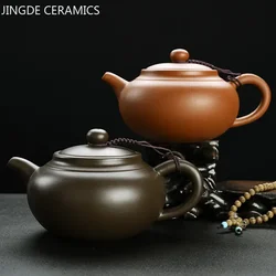 Antique Yixing Purple Clay Teapot Handmade Large Capacity Beauty Tea Kettle Classic Ball Hole Filter Pot Zisha Tea Sets 460ml