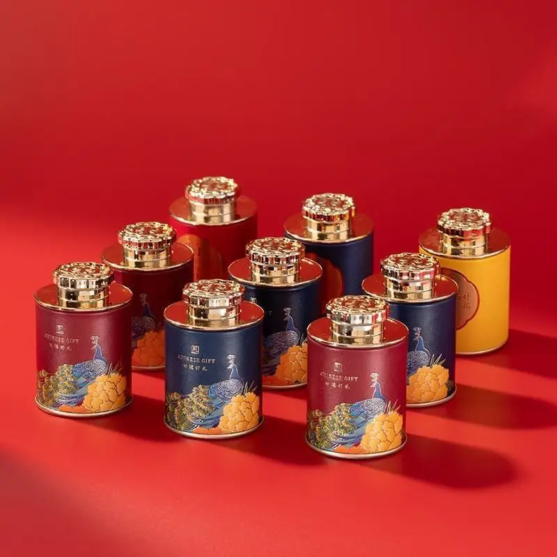 Mini Empty Tea Tin Can Airtight Sealed Jar Portable Storage Box for Green Black Tea and Small Item Home Packaging Party Supply