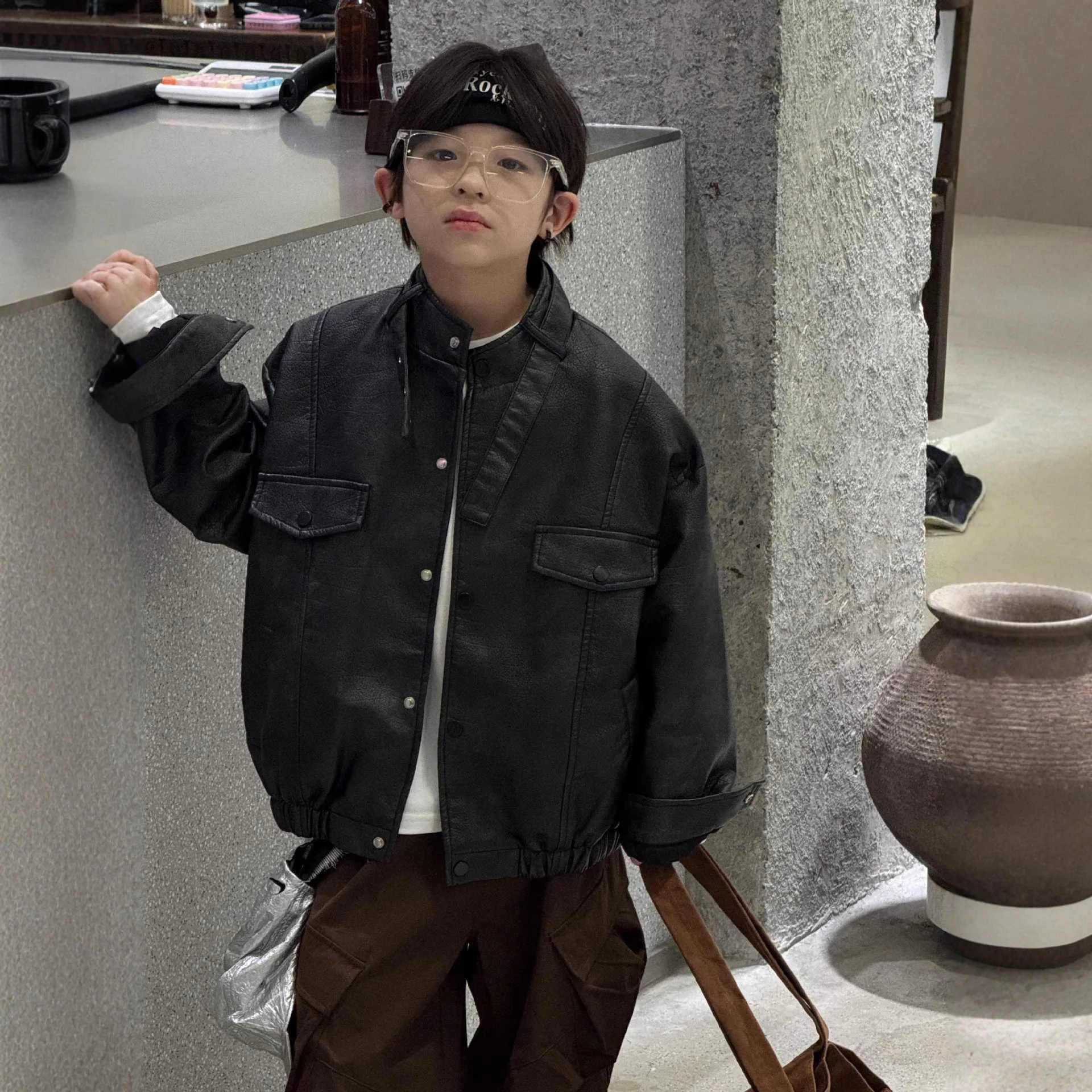 

Кожаная куртка 2021, весна и осень, новая корейская мода, винтажная свободная повседневная универсальная кожаная куртка